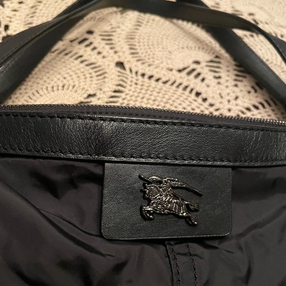 Burberry Black Nylon Tote with Leather Handles - Picture 2 of 7